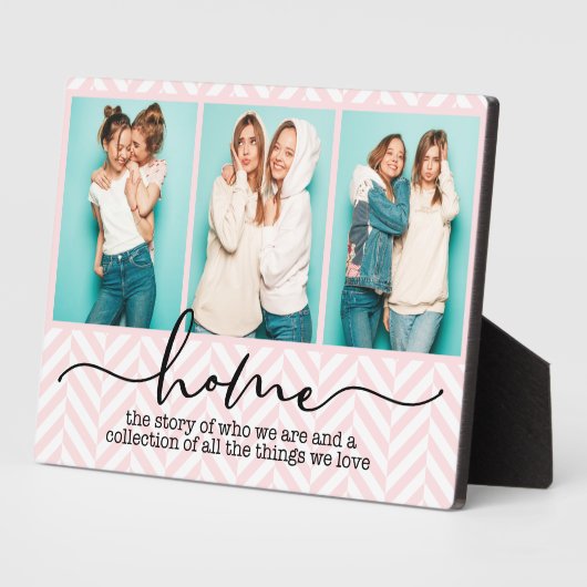 ホームファミリーことわざモダンタイポグラフィ3枚 フォトプラーク (側面)