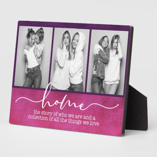 ホームファミリーことわざモダンタイポグラフィ3枚 フォトプラーク (側面)