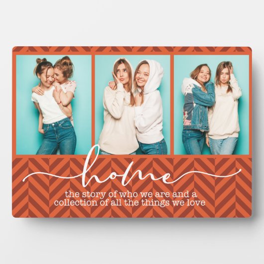 ホームファミリーことわざモダンタイポグラフィ3枚 フォトプラーク (正面)