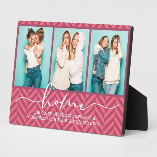 ホームファミリーことわざモダンタイポグラフィ3枚 フォトプラーク (側面)