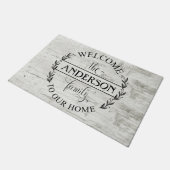 ホームファミリーウッドルックへようこそ ドアマット (アングル)