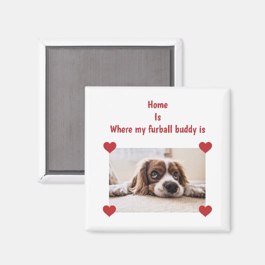 ホームファーボールバディドッグパーソナライズされたフォトハート マグネット (正面/裏面)