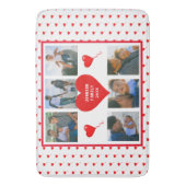 ホームフォトコラージュパーソナライズされたファミリーバレンタイン バスマット (正面縦)