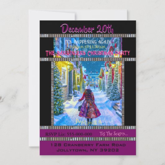 ホームフォークリスマスパーティの招待状 招待状 (正面)