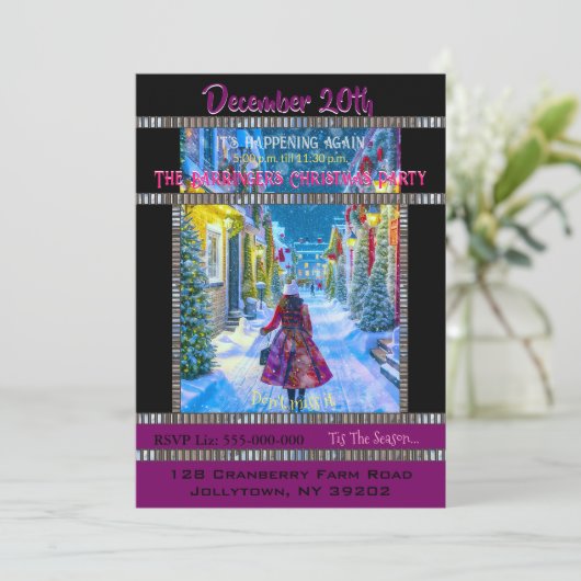 ホームフォークリスマスパーティの招待状 招待状 (スタンド正面)