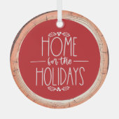 ホームフォーザホリデイズタイポグラフィキープサクツリー ガラスオーナメント (正面)