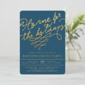 ホームフォーザホリデイズ金ゴールドグリッターパーティー招待状 招待状 (スタンド正面)