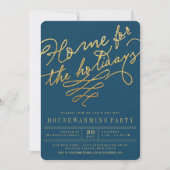 ホームフォーザホリデイズ金ゴールドグリッターパーティー招待状 招待状 (正面)