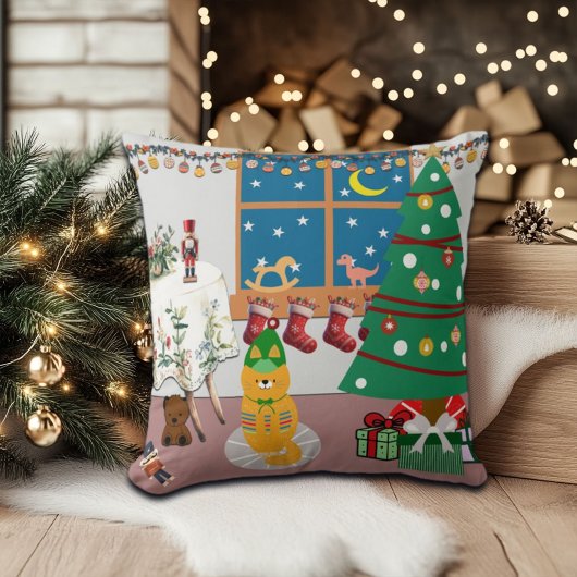 ホームフォーザホリデーズイラストレーション クッション