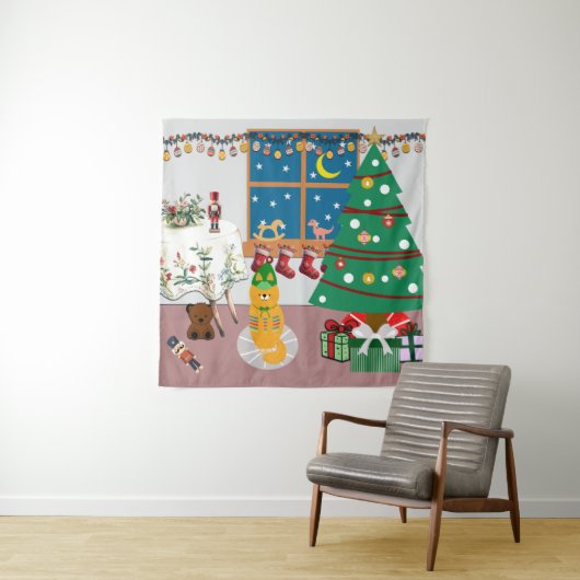 ホームフォーザホリデーズイラストレーション タペストリー (インサイチュ)