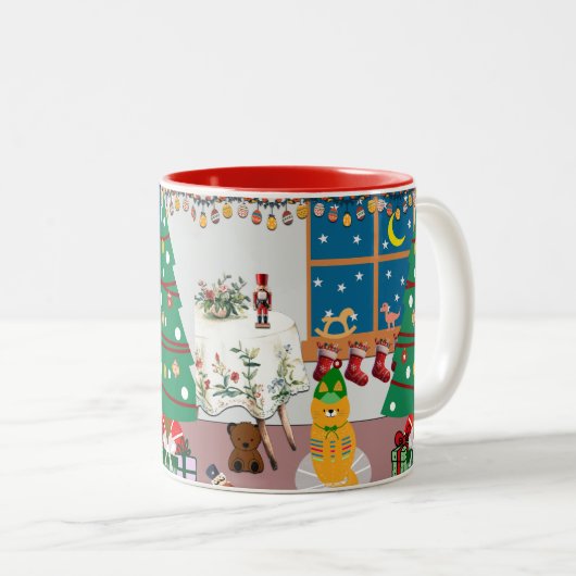 ホームフォーザホリデーズイラストレーション ツートーンマグカップ (正面右)