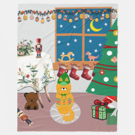 ホームフォーザホリデーズイラストレーション フリースブランケット