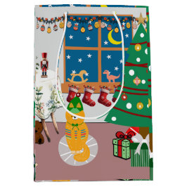 ホームフォーザホリデーズイラストレーション ミディアムペーパーバッグ