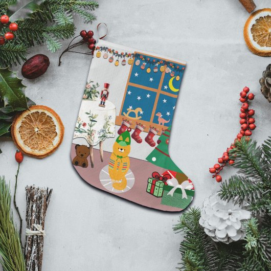 ホームフォーザホリデーズイラストレーション ラージクリスマスストッキング