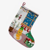ホームフォーザホリデーズイラストレーション ラージクリスマスストッキング (正面 (吊り時))