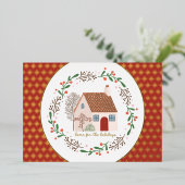 ホームフォーザホリデーズクリスマス金ゴールド 箔シーズンカード (立ち正面)