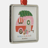 ホームフォーザホリデーズピンクキャンパークリスマス メタルオーナメント (右)