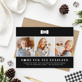 ホームフォーザホリデーズブラックプレイドッグ写真 シーズンカード