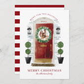 ホームフォーザホリデーズレッドウォーターカラードアフォト シーズンカード (正面/裏面)