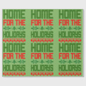 ホームフォーザホリデーズレッドグリーン ラッピングペーパー (フラット)