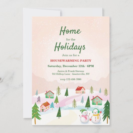 ホームフォーザホリデーズ引っ越し祝いパーティーパーティー 招待状 (正面)