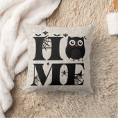 ホームフクロウスパイダーウェッブズ幽霊バーラップハロウィーン クッション (ブランケット)