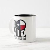 ホームフレデリスバーグテキサス州 ツートーンマグカップ (正面左)