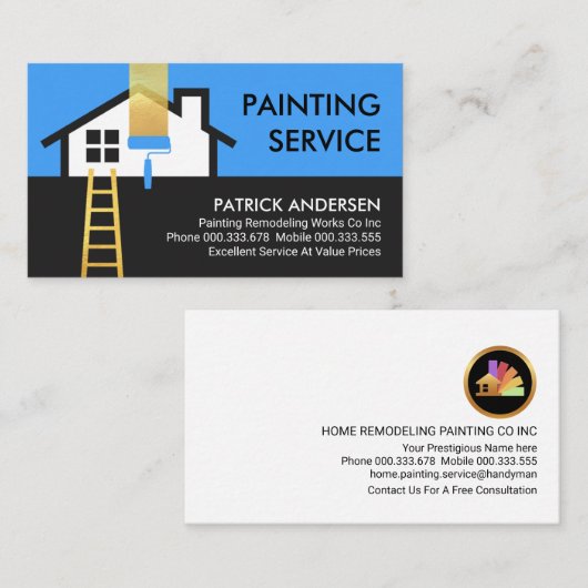 ホームフレーム建物絵画のサービス 名刺 (正面/裏面)