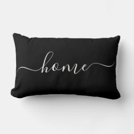 ホームブラック&ホワイト引用文書道タイポグラフィ ランバークッション