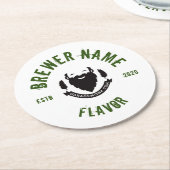 ホームブリュードリンクコースターテンプレートデザイン ラウンドペーパーコースター (アングル)