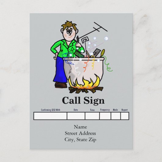 ホームブリューハムQSLカカスタマイズードだ! ポストカード (正面)