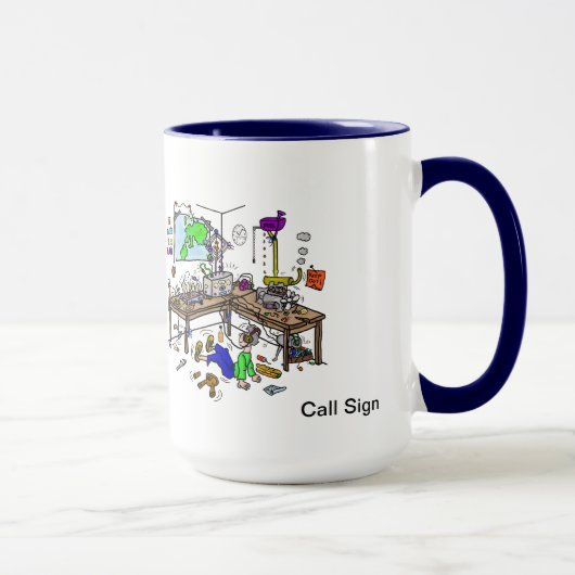 ホームブルーおもしろいトハムラジオ·シャック·マグ マグカップ (右)
