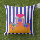 ホームブルーストライプ アウトドアクッション (芝生)