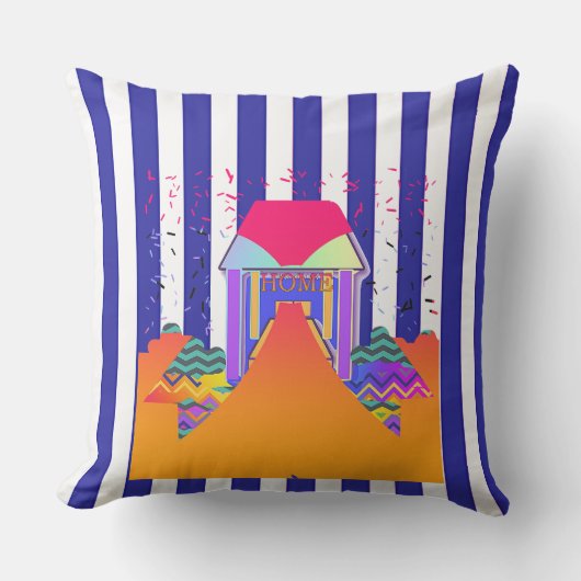 ホームブルーストライプ アウトドアクッション (正面)