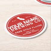 ホームブルーブランドコースターデザインテンプレート ラウンドペーパーコースター (アングル)