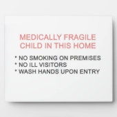 ホームプラークの医学的に脆弱な子ども フォトプラーク (正面)