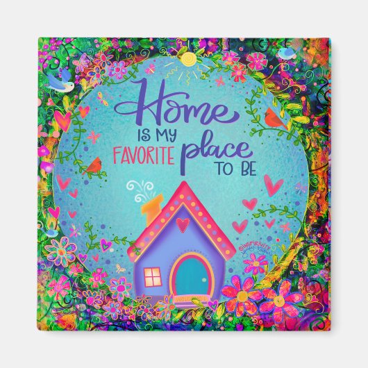 ホームプレお気に入りのイス引用文キュートおもしろいインスピレーション マグネット (正面)