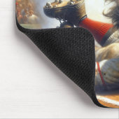 ホームプレートに滑り込む少年野球選手 マウスパッド (コーナー)