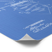 ホームプレート野球1922特許アートブループリント ポスター (角)