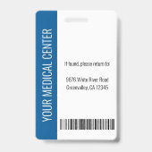 ホームヘルスケア助手 医療用写真ID 青 バッジ (裏面)