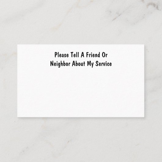 ホームヘルスナースまたは介護者の名刺 名刺 (裏面)