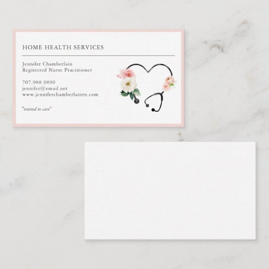 ホームヘルスナースフローラ聴診器 名刺 (正面/裏面)