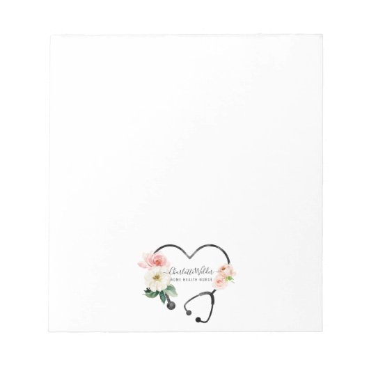 ホームヘルスナース介護者フローラ聴診器 ノートパッド (正面)