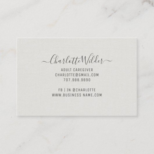 ホームヘルスナース介護者フローラ聴診器 名刺 (裏面)