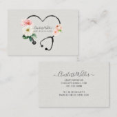 ホームヘルスナース介護者フローラ聴診器 名刺 (正面/裏面)