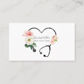 ホームヘルスナース介護者フローラ聴診器 名刺 (正面)