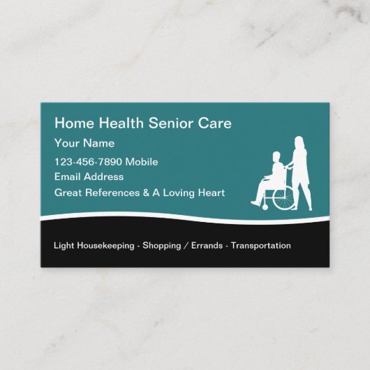 ホームヘルスナース介護者モダンの名刺 名刺 (正面)