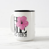 ホームベロビーチピンクハイビスカス15oz ツートーンマグカップ (正面左)