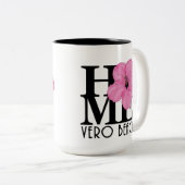 ホームベロビーチピンクハイビスカス15oz ツートーンマグカップ (正面右)