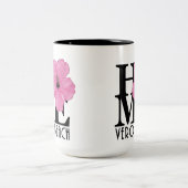 ホームベロビーチピンクハイビスカス15oz ツートーンマグカップ (中央)